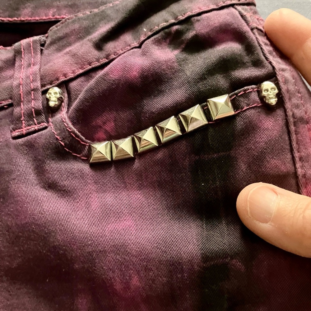 Tripp NYC Purple and Black Tie-Dye Skinny Jeans, size 5 - Picture 2 of 12